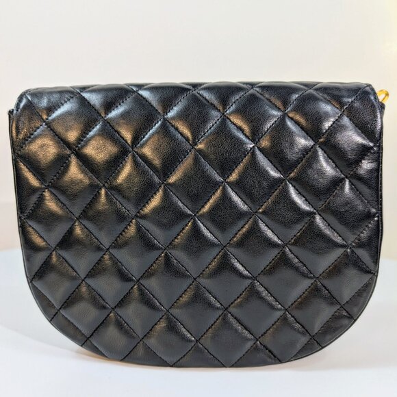 Chanel Vintage 0-Series Black Diana-Style Half Moon Flap Bag - Picture 5 of 16